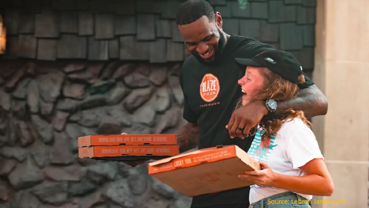 LeBron’s love of pizza led him to become one of Blaze Pizza’s original founding investors and leading brand ambassador for the nation’s largest and fastest growing fast-casual pizza chain.